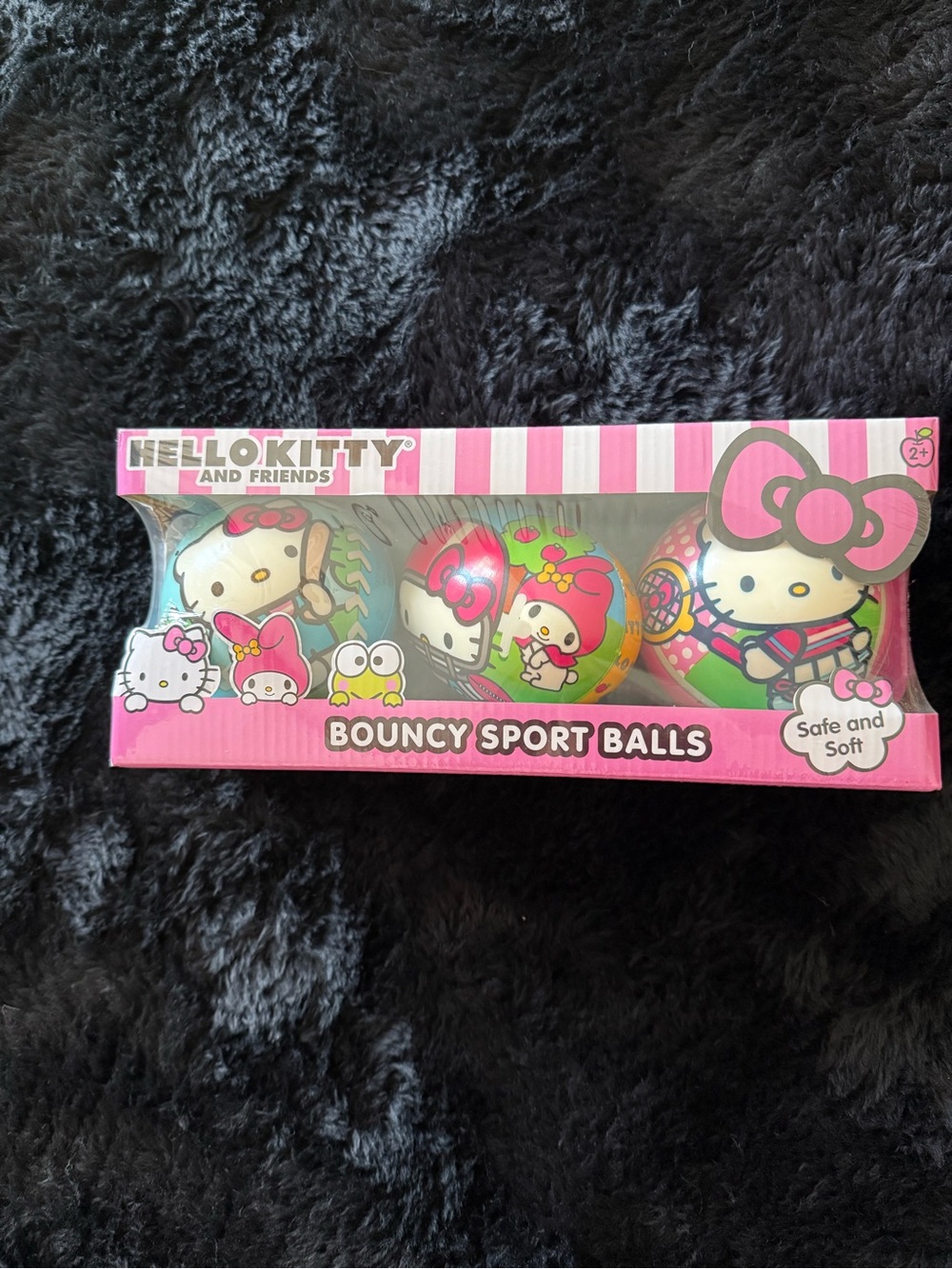 Hello Kitty Pink and Multicolor Bouncy Sport Balls - 3 Pack